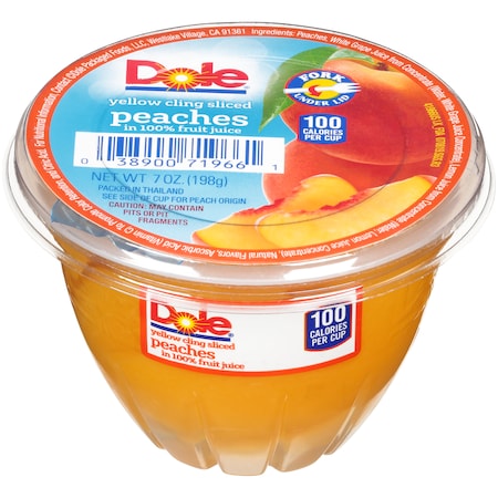 Dole Peaches Sliced In Juice 7 Oz. Container, PK12